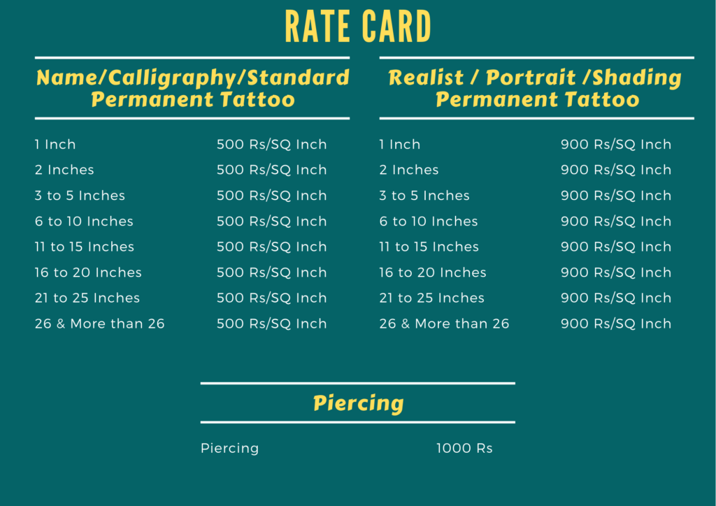 Rate Card 1 Meraki Inks Tattoo Studio